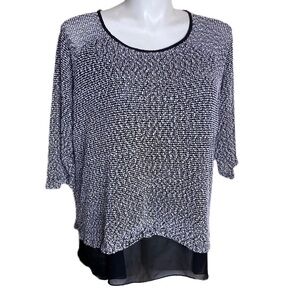 Shannon Ford Plus Size Nubby Blouse With Sheer Open Back 3X